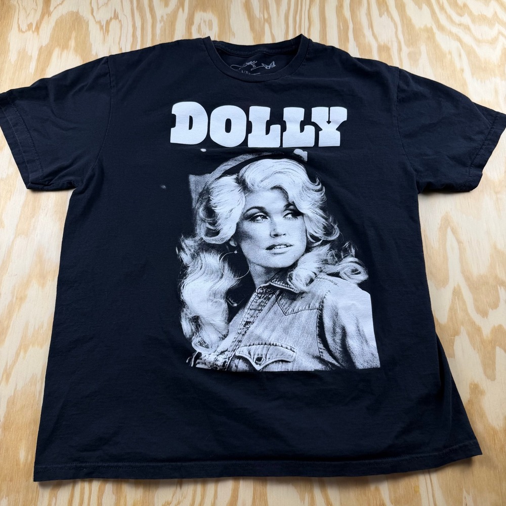 Dolly Parton Graphic T-Shirt Mens Large Black Portrait Country Music Mad Engine